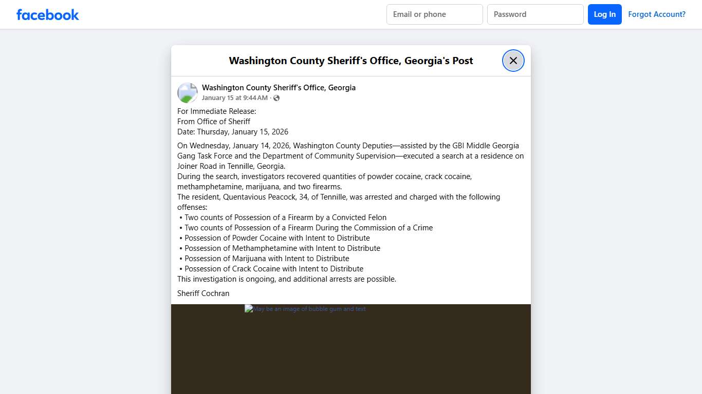 For... - Washington County Sheriff's Office, Georgia Facebook